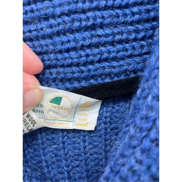 Vintage Carbery Ireland 100% Pure New Wool Sweater Navy Pullover Knit‎ - Picture 3 of 15